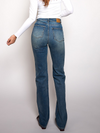 Lizza Mid Waist Jeans | Ocean blue | Stretch | Tall