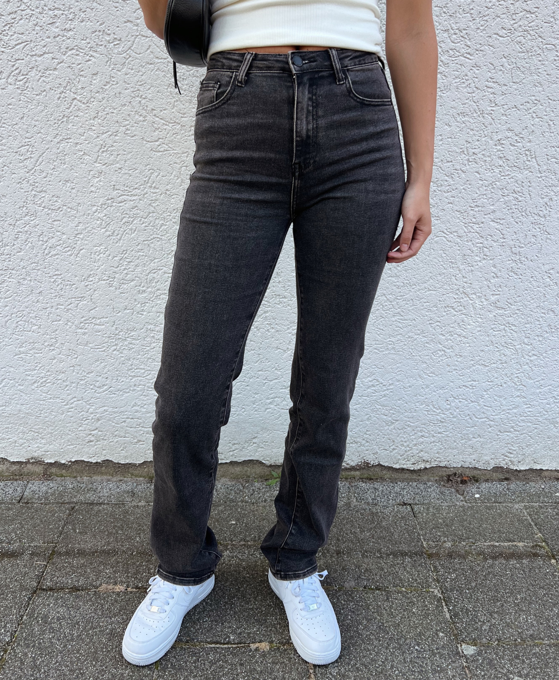 Grace Straight Leg Jeans | Dark gray | Stretch | Tall