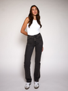 Grace Straight Leg Jeans | Dark grey | Stretch | Tall