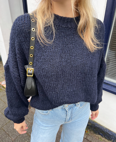 Lulu | Knitted sweater | Dark blue