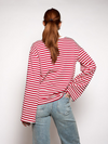 Nine Tee | Flared Sleeve | Striped White Red | Tall