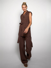 Loes vest with belt | Brown | Tall