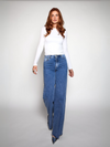 Sassy | Super Wide Leg Jeans | Destroyed | Stretch | Dark Blue | Tall