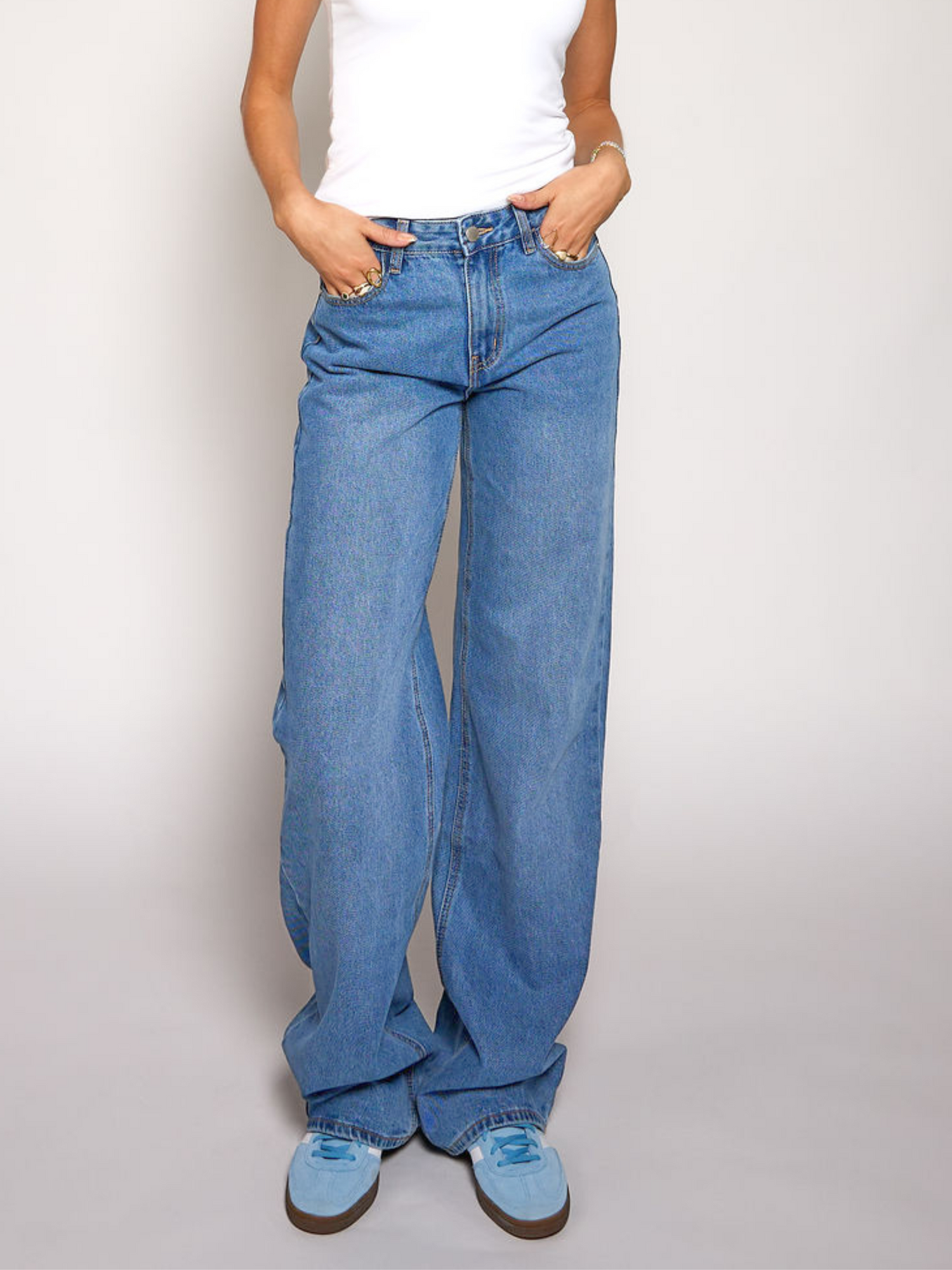 Jade Super Wide Leg Jeans | Mid waist | Dark blue | Tall