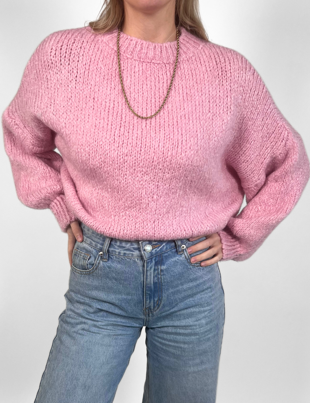 Knitted sweater June | Pink