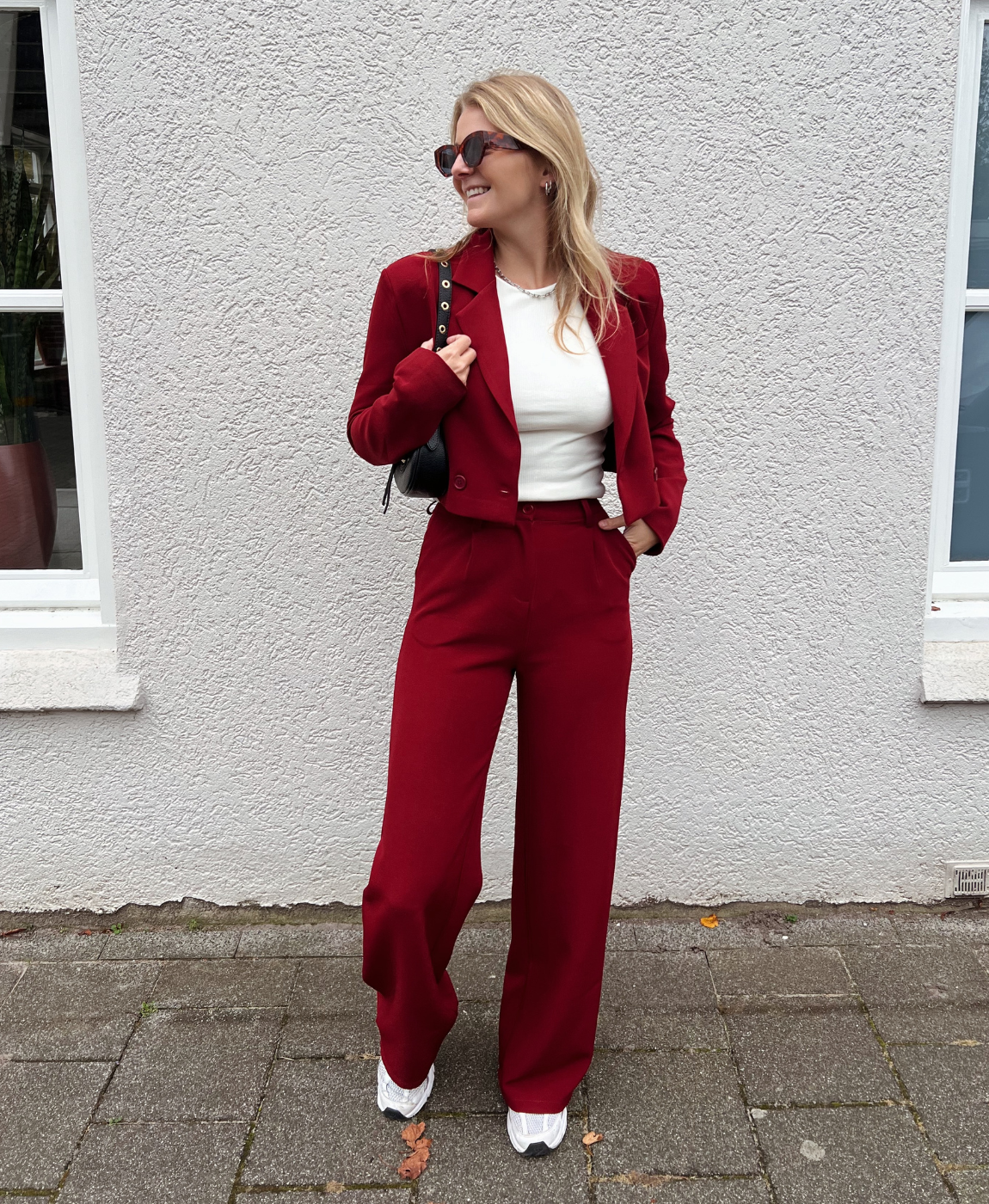 Leila | Wide leg trousers | Bordeaux | Tall