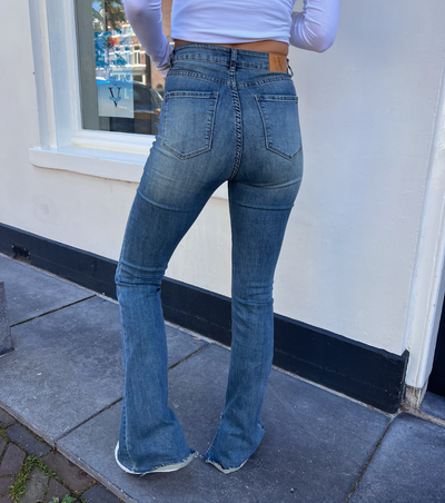 Kae flared split Jeans | Blue | Stretch | Tall