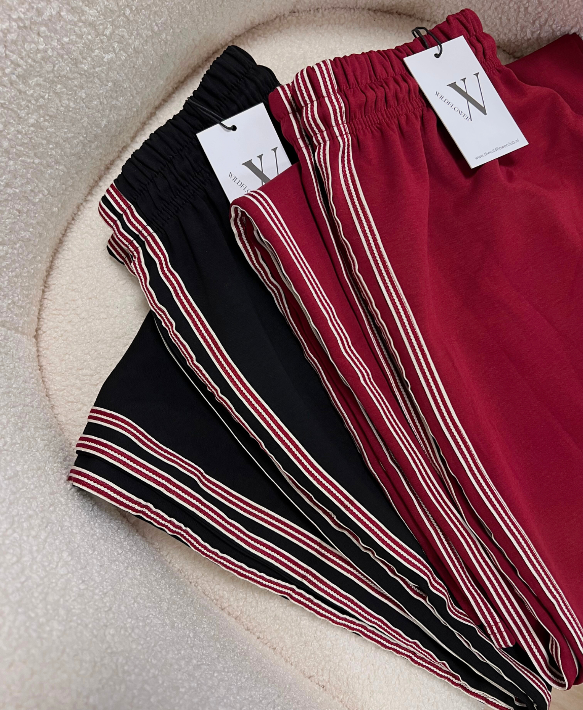 Izzy pants | Bordeaux with stripe | Tall