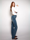 Lizza Mid Waist Jeans | Ocean blue | Stretch | Tall
