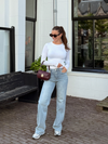 Maddy Wide Leg Jeans | Washed blue | Stretch | Tall