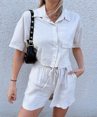 May | Linen shorts | Co-ord set | Beige | Tall