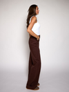 Elle | Super Wide Leg Jeans | Stretch | Donkerbruin | Tall