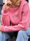 Love Club Sweater | Pink with green | Tall