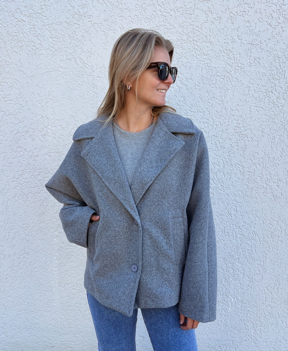 Jasmin oversized jacket | Gray | Tall