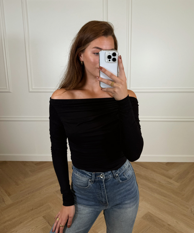 Lieke off shoulder top | Tall | Black