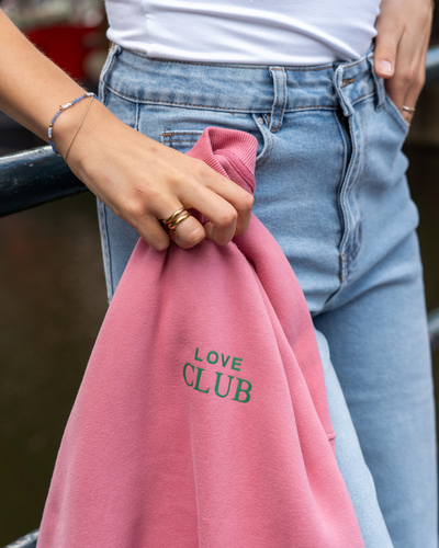Love Club Sweater | Pink with green | Tall