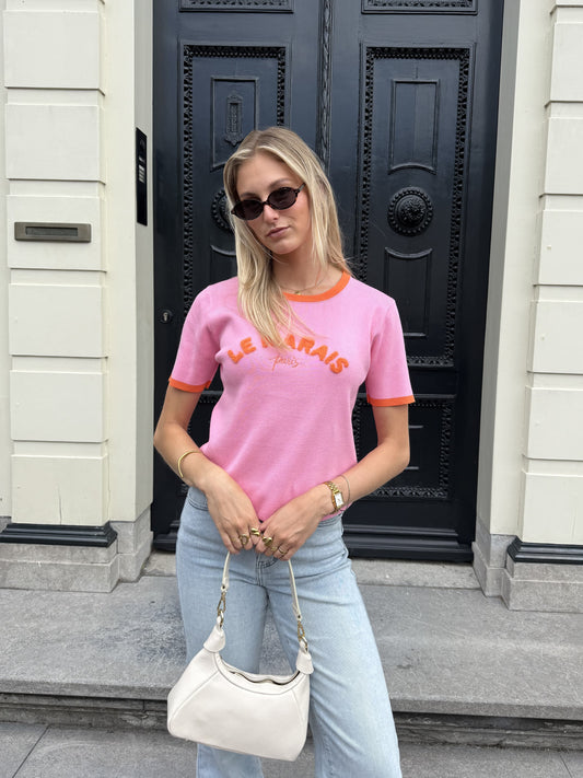 Le Marais top | Pink with orange | Tall