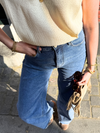Sassy | Super Wide Leg Jeans | Destroyed | Stretch | Dark Blue | Tall