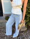 Fay Mid Waist Jeans with stripes | Blue | Stretch | Tall