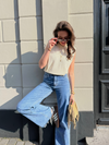 Sassy | Super Wide Leg Jeans | Destroyed | Stretch | Dark Blue | Tall