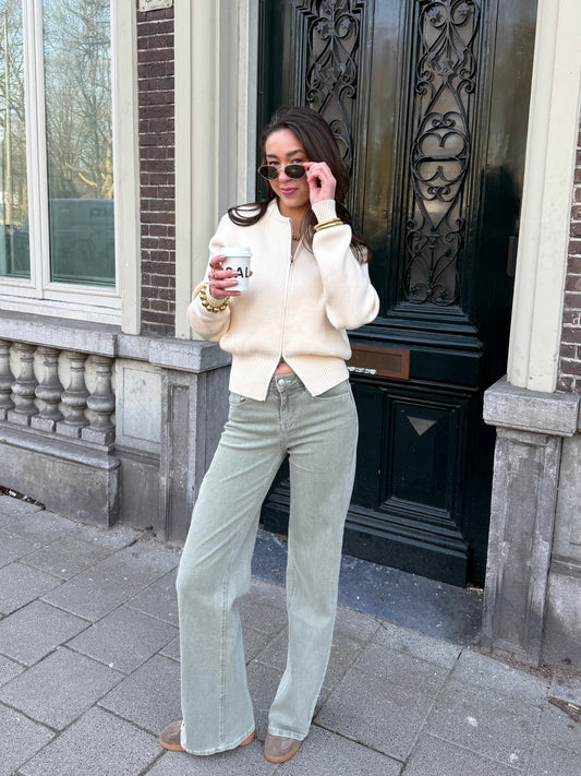 Lizzy cardigan with zipper | Butter | Tall