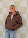 Khloe Zipper Hoodie | Brown | Tall