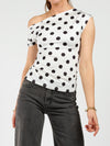 Amber Polkadot top | White Black | Tall