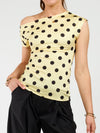 Amber Polkadot Top | Yellow Black | Tall