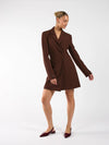 Luna Blazer Dress | Brown | Tall