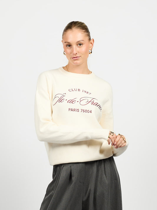 Camille Knit | Off-white | Red print | Tall