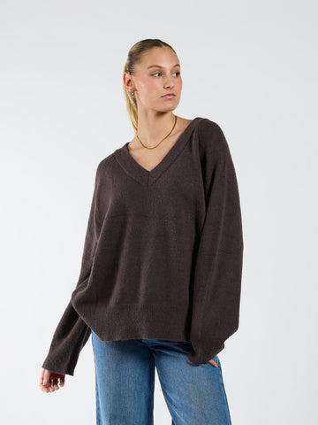Chloé V-Neck Knit | Brown | Tall