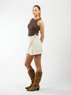 Liv | Denim Skort | Cream | Tall