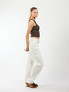 Zoey Barrel Jeans | Mid-waist | White | Stretch | Tall
