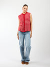 Lola Knitted Spencer with Buttons | Red and White Striped | Tall
