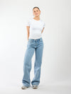 Indy | Mid Waist Wide Leg Jeans | With Pinstripe | Stretch | Tall