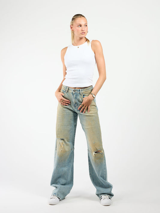 Tess Barrel Jeans | Mid-waist | Vintage blue | Tall