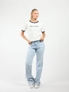 Saint-Tropez top | White with navy | Tall