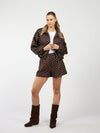 Ava Polkadot jacket | Dark brown | Tall