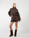 Ava Polkadot jacket | Dark brown | Tall