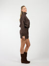 Ava Polkadot jacket | Dark brown | Tall
