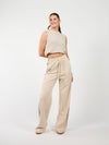 Izzy pants | Beige with stripe | Tall