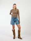 Cilia | Long sleeve button-up top | Brown | Tall