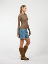 Cilia | Long sleeve button-up top | Brown | Tall