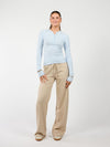 Cilia | Long sleeve button-up top | Light Blue | Tall