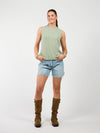 Isa Knitted Vest | Sage Green | Tall