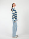 Maya Polo | Striped white blue | Tall