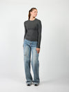 Liza long sleeve top | Dark grey | Tall