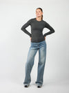 Liza long sleeve top | Dark grey | Tall