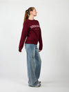 It's like a club | Knitted sweater | Bordeaux | Tall