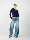 Olivia Balloon Jeans | Mid-waist | Mixed denim | Blue | Tall